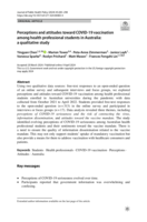 Perceptions and attitudes toward COVID-19 vaccination among health professional students in Australia: a qualitative study