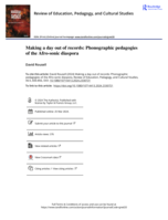Making a day out of records: Phonographic pedagogies of the Afro-sonic diaspora