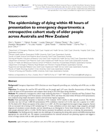 The epidemiology of dying within 48&nbsp;hours of presentation to emergency departments: a retrospective cohort study of older people across Australia and New Zealand