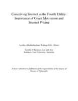 Conceiving Internet as the Fourth Utility: Importance of Green Motivation and Internet Pricing