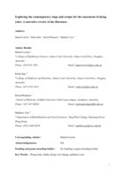 Exploring the Contemporary Stage and Scripts for the Enactment of Dying Roles: A Narrative Review of the Literature
