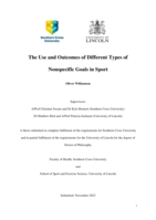 The Use and Outcomes of Different Types of Nonspecific Goals in Sport