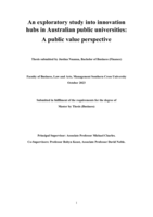An exploratory study into innovation hubs in Australian public universities: A public value perspective