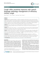 Cough reflex sensitivity improves with speech language pathology management of refractory chronic cough