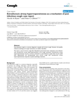 Extrathoracic airway hyperresponsiveness as a mechanism of post infectious cough: case report