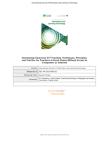 Developing classroom ICT teaching techniques, principles and practice for teachers in rural Ghana without access to computers or internet: a framework based on literature review