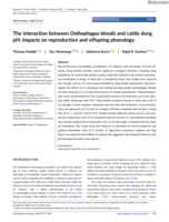 The interaction between Onthophagus binodis and cattle dung pH: Impacts on reproduction and offspring phenology