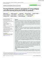 Nursing/midwifery students' perceptions of caring pedagogy and online learning during the COVID ‐19 pandemic