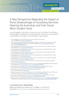 A New Perspective Regarding the Impact of Rural Disadvantage on Accessing Services: Hearing the Australian and Irish Social Work Student Voice