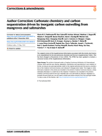Author Correction: Carbonate chemistry and carbon sequestration driven by inorganic carbon outwelling from mangroves and saltmarshes