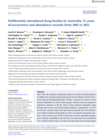Deliberately introduced dung beetles in Australia: 12 years of occurrence and abundance records from 2001 to 2022