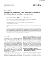 Experiences of Children and Young People with a Disability in Out-of-Home Care in Australia: A Scoping Review