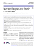 Factors that influence the scope of practice of the chiropractic profession in Australia: a thematic analysis