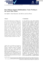 Does Medicare Support Multidisciplinary Teams Working to the Top of Their Ticket?
