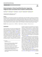 Enhancing Equity in Clinical Social Work Education: Supporting Indigenous Queer and Gender Diverse Students and Researchers