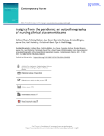 Insights from the pandemic: an autoethnography of nursing clinical placement teams
