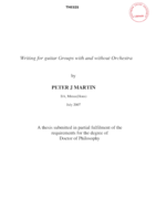 Writing for Guitar Groups with and without Orchestra and Creative Work: Concerto Score 'Old Earth - New Skies'