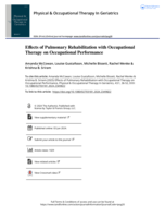 Effects of Pulmonary Rehabilitation with Occupational Therapy on Occupational Performance