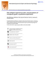 Elite athletes' experiences with, and perceptions of nonspecific goals: a qualitative exploration
