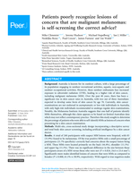 Patients poorly recognize lesions of concern that are malignant melanomas: is self-screening the correct advice?