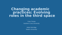 Changing academic practices: Evolving roles in the third space