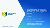 Immersive Block Scheduling in an Australian Public University: A Case Study in Increasing Student Success
