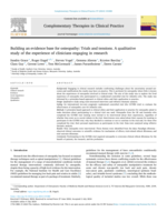 Building an evidence base for osteopathy: Trials and tensions. A qualitative study of the experience of clinicians engaging in research