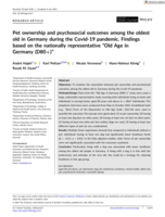 Pet ownership and psychosocial outcomes among the oldest old in Germany during the Covid‐19 pandemic. Findings based on the nationally representative “Old Age in Germany (D80+)”