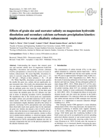 Effects of grain size and seawater salinity on magnesium hydroxide dissolution and secondary calcium carbonate precipitation kinetics: implications for ocean alkalinity enhancement