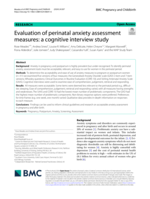 Evaluation of perinatal anxiety assessment measures: a cognitive interview study