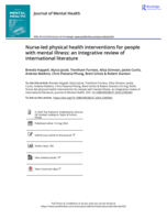 Nurse-led physical health interventions for people with mental illness: an integrative review of international literature