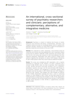 An international, cross-sectional survey of psychiatry researchers and clinicians: perceptions of complementary, alternative, and integrative medicine