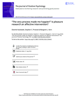 “The very process made me happier!” Is pleasure research an affective intervention?