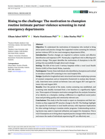 Rising to the challenge: The motivation to champion routine intimate partner violence screening in rural emergency departments