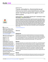 Trends, and patterns, of premarital sexual intercourse and its associated factors among never-married young women aged 15–24 in Sierra Leone