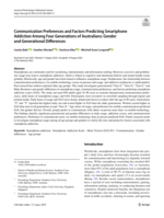Communication Preferences and Factors Predicting Smartphone Addiction Among Four Generations of Australians: Gender and Generational Differences.