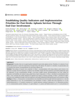 Establishing Quality Indicators and Implementation Priorities for Post‐Stroke Aphasia Services Through End‐User Involvement