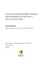 Production of Recycled HDPE Containing Flame Retardants at Small-Scale: a thermo-analysis study