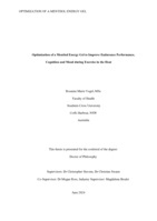Optimization of a Menthol Energy Gel to Improve Endurance Performance, Cognition and Mood during Exercise in the Heat
