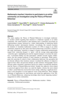 Mathematics teachers’ intention to participate in an online community: an investigation using the Theory of Planned Behaviour
