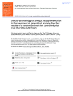 Dietary counseling plus omega-3 supplementation in the treatment of generalized anxiety disorder: results of a randomized wait-list controlled pilot trial (the 'EASe-GAD Trial')