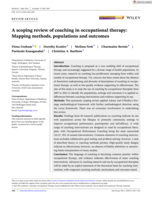A scoping review of coaching in occupational therapy: Mapping methods, populations and outcomes
