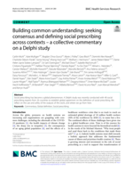 Building common understanding: seeking consensus and defining social prescribing across contexts - a collective commentary on a Delphi study