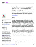 A practical 3D-printed soft robotic prosthetic hand with multi-articulating capabilities