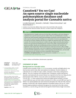 CannSeek? Yes we Can! An open-source single nucleotide polymorphism database and analysis portal for <em>Cannabis sativa</em>