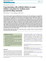 Experimenting with artificial shelters to assist habitat restoration for medium‐sized ground‐dwelling mammals