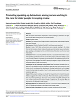 Promoting speaking-up behaviours among nurses working in the care for older people: A scoping review