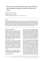 Children and young people learning about climate change through local spaces and Indigenous knowledges: The Dawkins Park Project, NSW, Australia