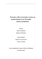 Protective effect of aerobic exercise on myelin lesions in an AD model and its mechanism