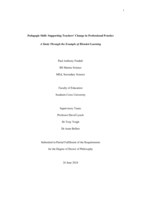 Pedagogic Shift: Supporting Teachers’ Change in Professional Practice A Study Through the Example of Blended Learning